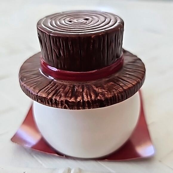 Hallmark Artist Collection Snowman & Hat Stackable Salt & Pepper Shakers 2.75" T - Picture 3 of 6